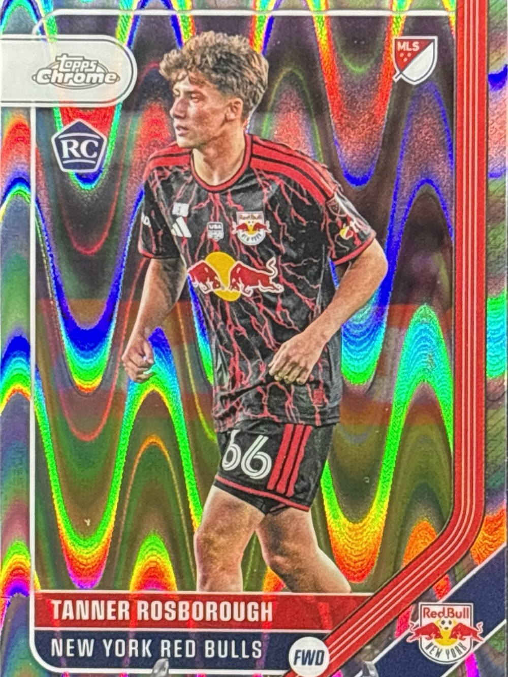 Topps Chrome New York Red Bulls Tanner Rosborough Rookie Soccer Card Refractor